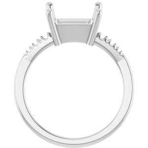 Platinum 8x8 mm Square Ring Mounting – image 4