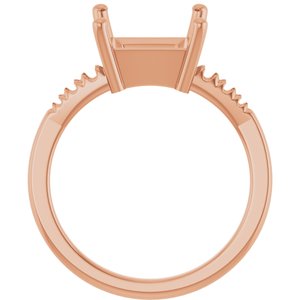 10K Rose Gold 8x8 mm Square Ring Mounting – image 4