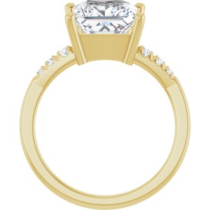 10K Yellow Gold 8x8 mm Square Ring Mounting – image 3