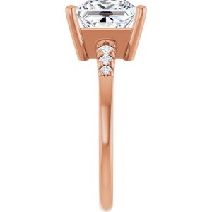 10K Rose Gold 8x8 mm Square Ring Mounting – image 7