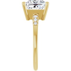 10K Yellow Gold 8x8 mm Square Ring Mounting – image 7