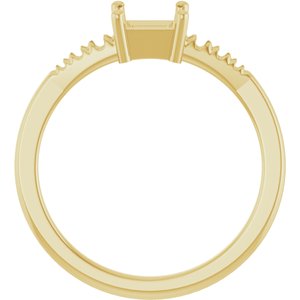 18K Yellow Gold 4.5x4.5 mm Square Ring Mounting – image 4