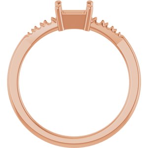 10K Rose Gold 4.5x4.5 mm Square Ring Mounting – image 4