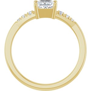 10K Yellow Gold 4.5x4.5 mm Square Ring Mounting – image 3