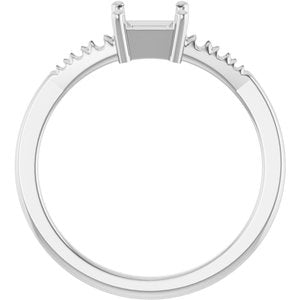 Continuum Sterling Silver 4.5x4.5 mm Square Ring Mounting – image 4