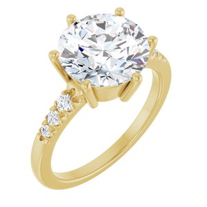 18K Yellow Gold 10 mm Round Ring Mounting