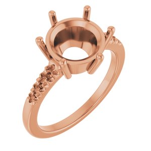 18K Rose Gold 10 mm Round Ring Mounting – image 2