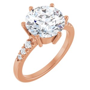 10K Rose Gold 10 mm Round Ring Mounting