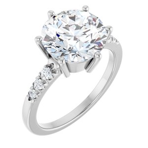 Sterling Silver 10 mm Round Ring Mounting