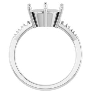10K White Gold 10 mm Round Ring Mounting – image 4