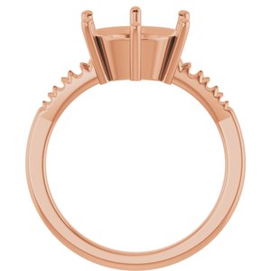 10K Rose Gold 10 mm Round Ring Mounting – image 4