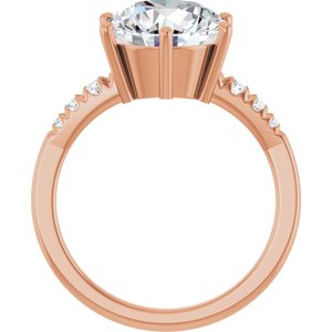 18K Rose Gold 10 mm Round Ring Mounting – image 3