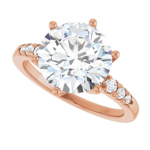 18K Rose Gold 10 mm Round Ring Mounting – image 8