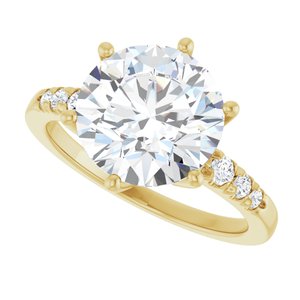 14K Yellow Gold 10 mm Round Ring Mounting – image 8