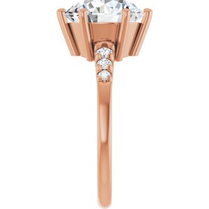 10K Rose Gold 10 mm Round Ring Mounting – image 7