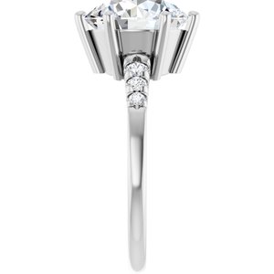 14K White Gold 10 mm Round Ring Mounting – image 7