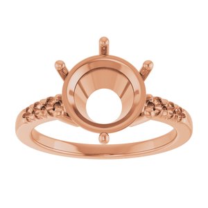 18K Rose Gold 10 mm Round Ring Mounting – image 6