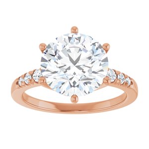 10K Rose Gold 10 mm Round Ring Mounting – image 5
