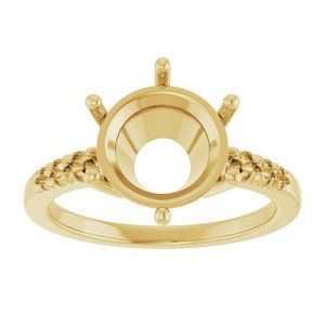 18K Yellow Gold 10 mm Round Ring Mounting – image 6