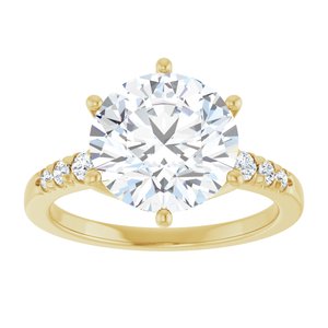 18K Yellow Gold 10 mm Round Ring Mounting – image 5