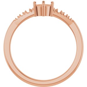 14K Rose Gold 4.8 mm Round Ring Mounting – image 4