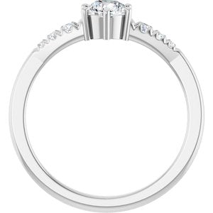 10K White Gold 4.8 mm Round Ring Mounting – image 3