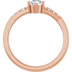 14K Rose Gold 4.8 mm Round Ring Mounting – image 3