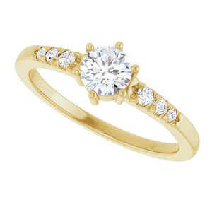 14K Yellow Gold 4.8 mm Round Ring Mounting – image 8