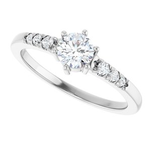 Sterling Silver 4.8 mm Round Ring Mounting – image 8