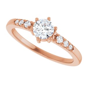 14K Rose Gold 4.8 mm Round Ring Mounting – image 8