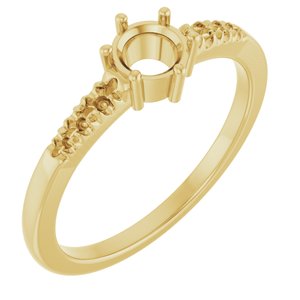 14K Yellow Gold 4.8 mm Round Ring Mounting – image 2