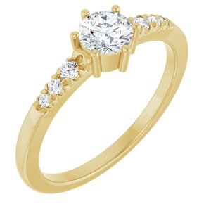 14K Yellow Gold 4.8 mm Round Ring Mounting