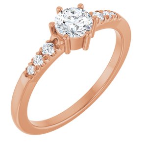 10K Rose Gold 4.8 mm Round Ring Mounting