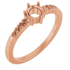 18K Rose Gold 4.8 mm Round Ring Mounting – image 2