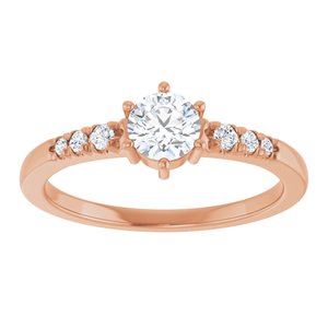 14K Rose Gold 4.8 mm Round Ring Mounting – image 5