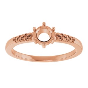 18K Rose Gold 4.8 mm Round Ring Mounting – image 6