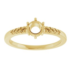 14K Yellow Gold 4.8 mm Round Ring Mounting – image 6