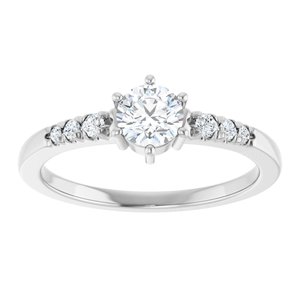 14K X1 White Gold 4.8 mm Round Ring Mounting – image 5