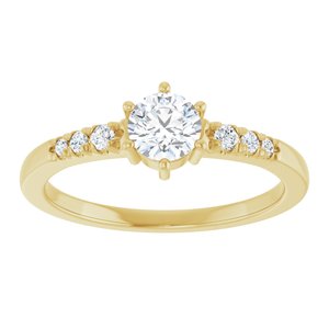 14K Yellow Gold 4.8 mm Round Ring Mounting – image 5