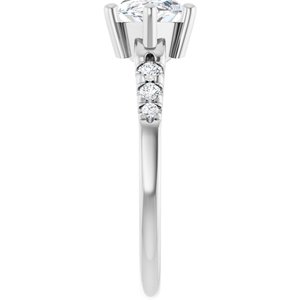 10K White Gold 12x6 mm Marquise Ring Mounting – image 7