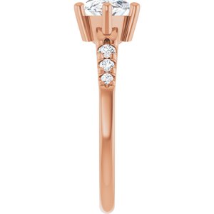 10K Rose Gold 12x6 mm Marquise Ring Mounting – image 7
