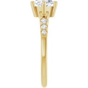 14K Yellow Gold 12x6 mm Marquise Ring Mounting – image 7