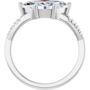 14K White Gold 12x6 mm Marquise Ring Mounting – image 3