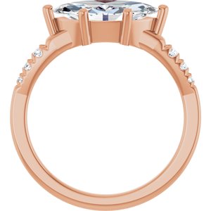 10K Rose Gold 12x6 mm Marquise Ring Mounting – image 3
