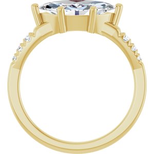 14K Yellow Gold 12x6 mm Marquise Ring Mounting – image 3