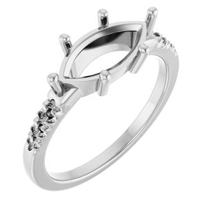 Platinum 12x6 mm Marquise Ring Mounting – image 2