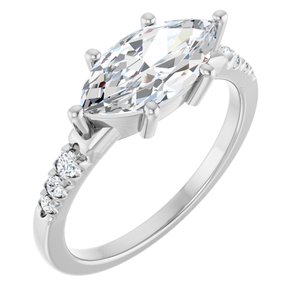 Sterling Silver 12x6 mm Marquise Ring Mounting