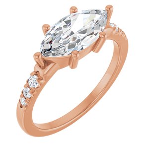 14K Rose Gold 12x6 mm Marquise Ring Mounting