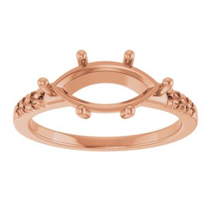 10K Rose Gold 12x6 mm Marquise Ring Mounting – image 6