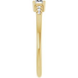 14K Yellow Gold 4x2.5 mm Straight Baguette Ring Mounting – image 7